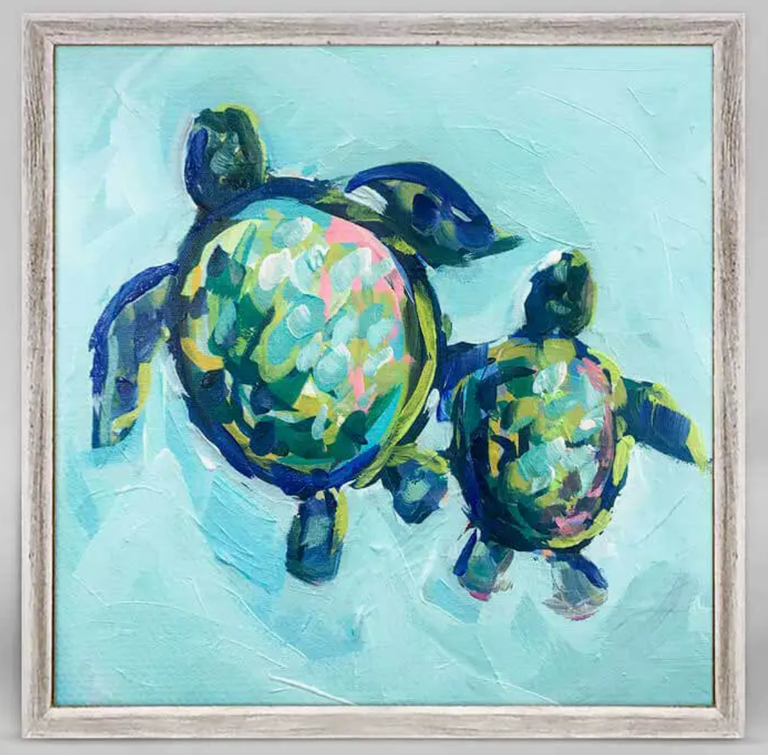 Two Turtles Swimming Canvas Art
