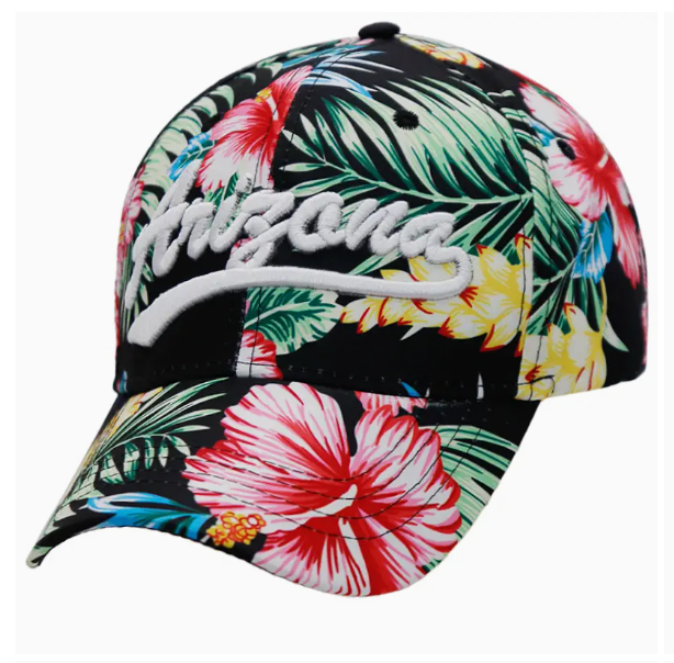 Arizona hibiscus flower print baseball hat