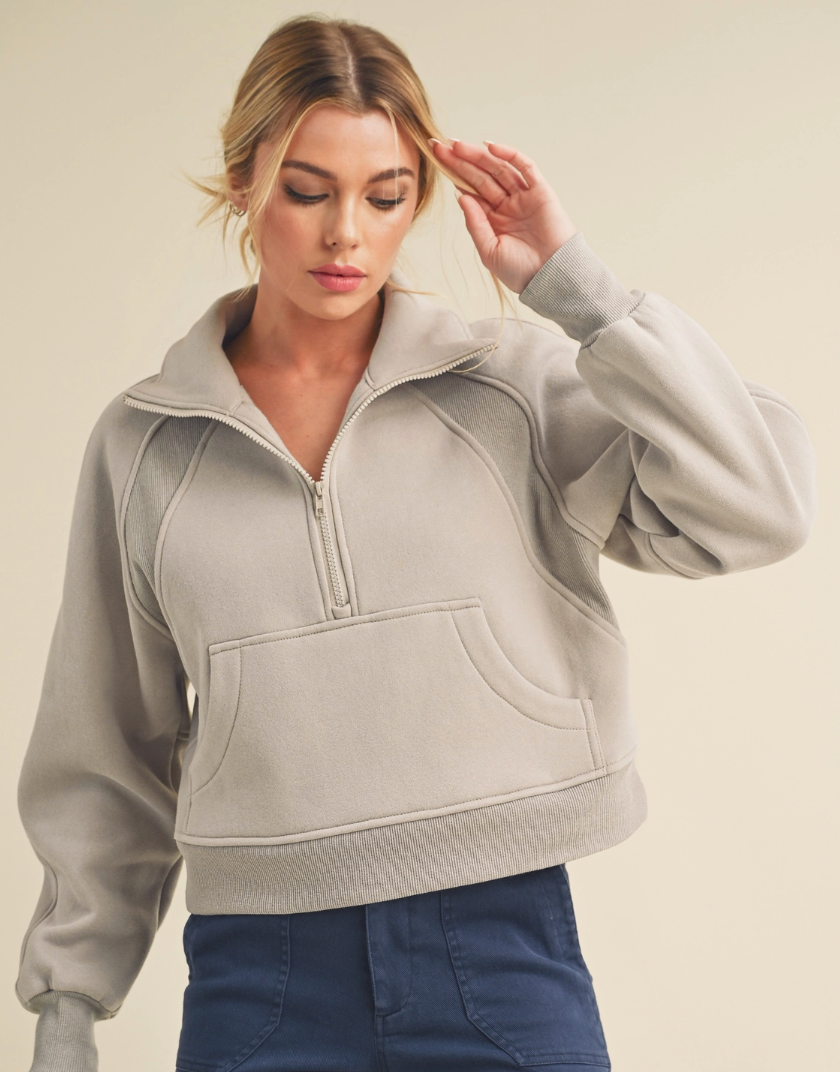 Super cute cropped Half-zip sweatshirt (various colors)