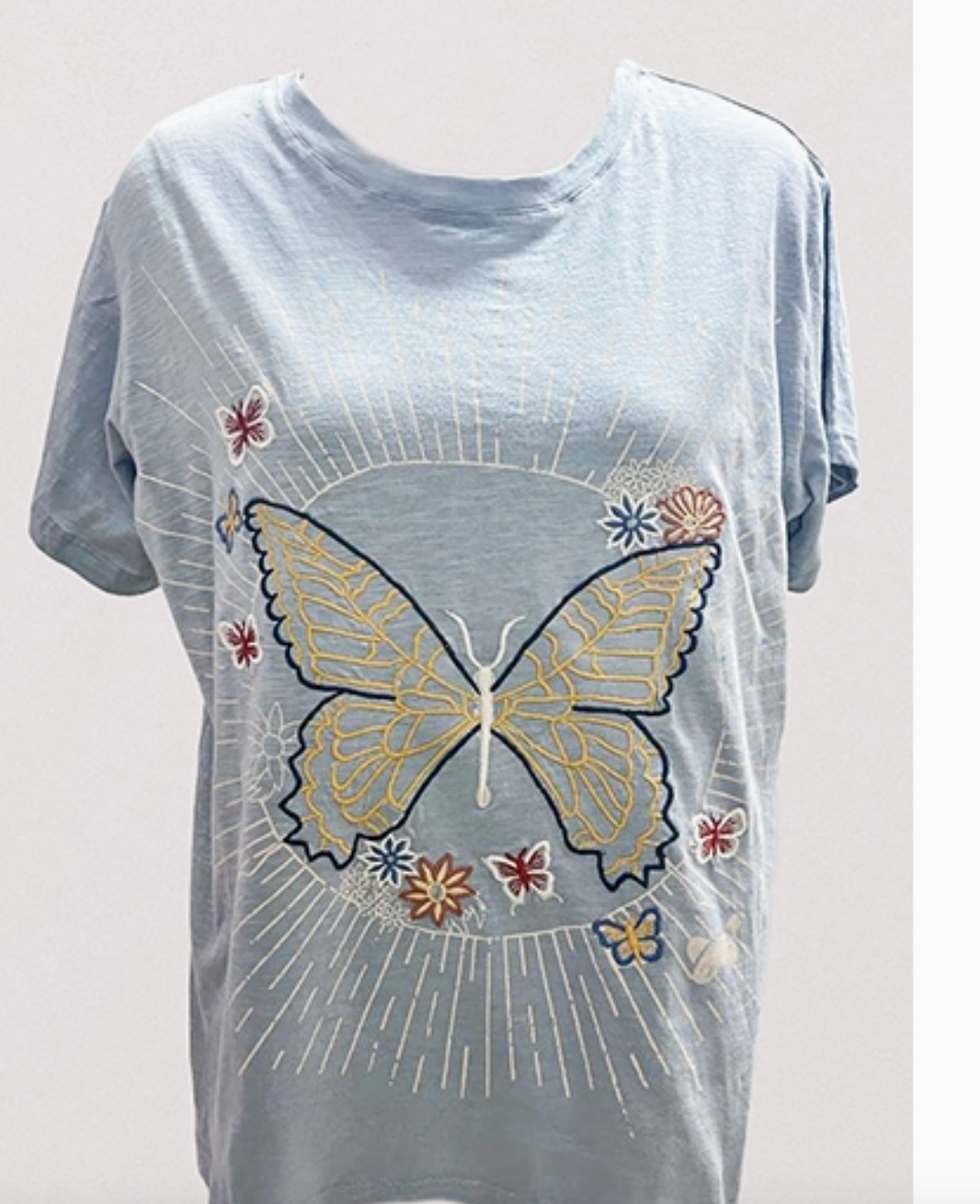 Beautiful embroidered butterfly t-shirt