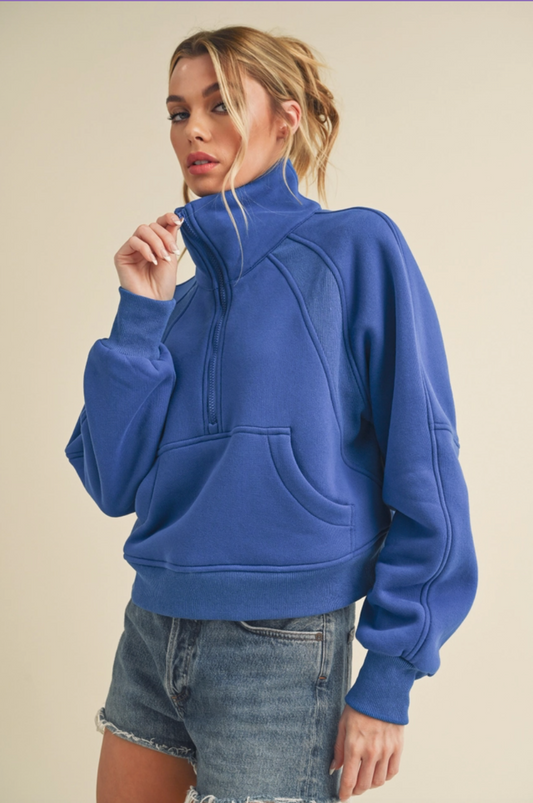 Super cute cropped Half-zip sweatshirt (various colors)