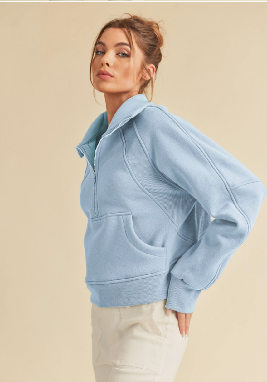 Super cute cropped Half-zip sweatshirt (various colors)